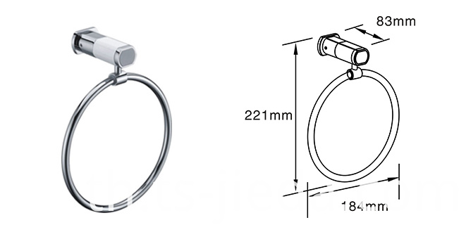 แหวนผ้าโลหะติดผนังสำหรับห้องน้ำ Wall-mounted metal towel ring for bathroom